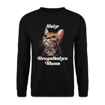 Bengal Cats PROUD BENGAL CATS MOM Bengal - Unisex Sweatshirt - black - Front - Alina (178cm) & Michal (187cm)