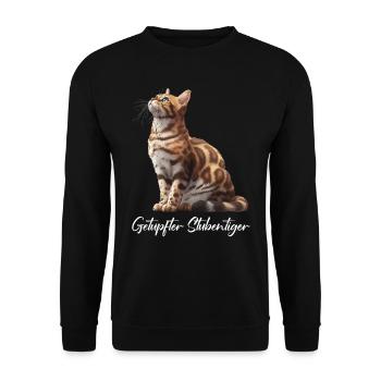 Bengal Cat SPOTTED HOUSE TIGER Funny Bengal - Unisex Sweatshirt - black - Front - Alina (178cm) & Michal (187cm)