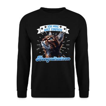 Le propriétaire du chat AIME JUSTE LES CHATS BENGAL - Sweat-shirt Unisexe - noir - Devant - Alina (178cm) & Michal (187cm)