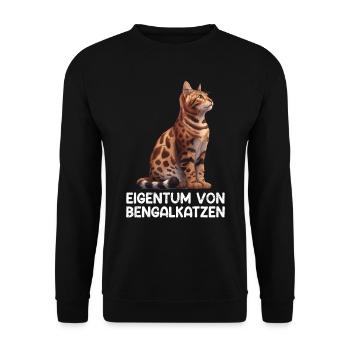 Propriétaires de chats PROPRIÉTÉ DE BENGAL CATS Funny - Sweat-shirt Unisexe - noir - Devant - Alina (178cm) & Michal (187cm)