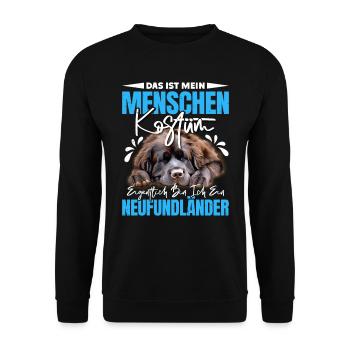 Newfie C’EST MON COSTUME HUMAIN JE SUIS UN - Sweat-shirt Unisexe - noir - Devant - Alina (178cm) & Michal (187cm)