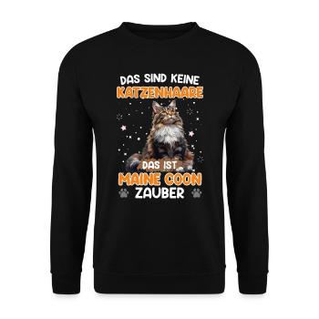 Maine Coon NO CAT HAIR MAINE COON SPELL - Unisex Sweatshirt - black - Front - Alina (178cm) & Michal (187cm)