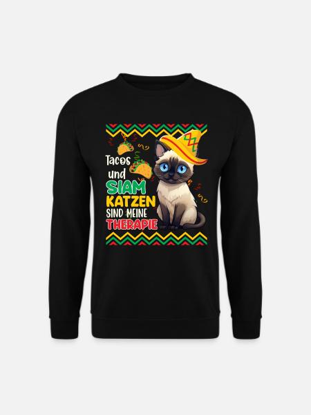 Siamkatzen TACOS UND SIAMKATZEN SIND MEINE - Unisex Pullover - Schwarz