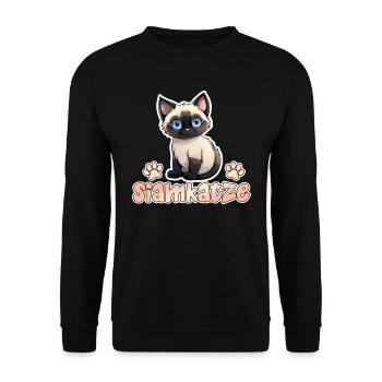 Siamese Cats SIAMESE Cat Owner Siamese Cat - Unisex Sweatshirt - black - Front - Alina (178cm) & Michal (187cm)