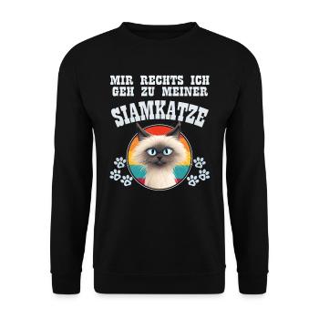 Chat siamois J’EN AI ASSEZ JE VAIS CHEZ MON CHAT SIAMOIS - Sweat-shirt Unisexe - noir - Devant - Alina (178cm) & Michal (187cm)