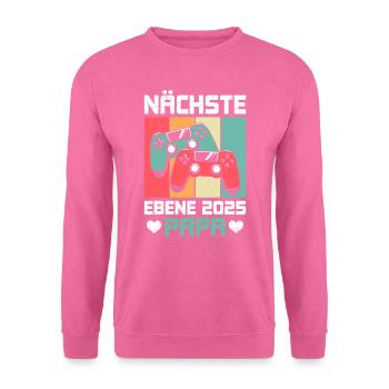 Zwillingspapa NÄCHSTE EBENE 2025 PAPA Gamer - Unisex Pullover - Pink - Vorne