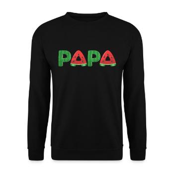Dad Watermelon Future Dad Finally Dad - Unisex Sweatshirt - black - Front - Alina (178cm) & Michal (187cm)