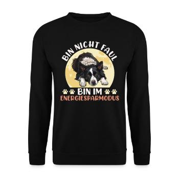 Border Collie DON'T BE LAZY IN POWER SAVING MODE - Unisex Sweatshirt - black - Front - Alina (178cm) & Michal (187cm)