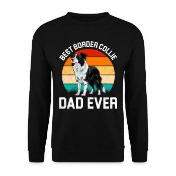 Hundepapa BEST BORDER COLLIE DAD EVER Lustiges - Unisex Pullover - Schwarz - Vorne - Alina (178cm) & Michal (187cm)