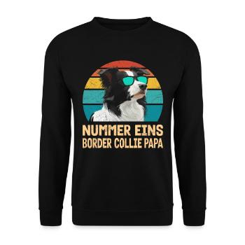 Border Collie NUMBER ONE BORDER COLLIE DAD - Unisex Sweatshirt - black - Front - Alina (178cm) & Michal (187cm)
