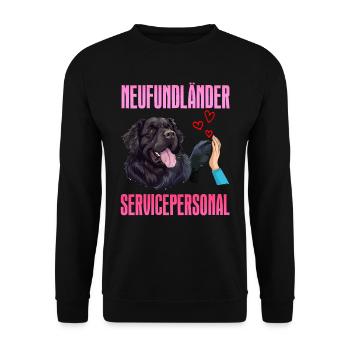 Newfie Owner NEWFOUNDLAND SERVICE STAFF - Unisex Sweatshirt - black - Front - Alina (178cm) & Michal (187cm)