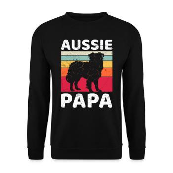 AUSSIE PAPA Vintage Chien Papa Australien - Sweat-shirt Unisexe - noir - Devant - Alina (178cm) & Michal (187cm)