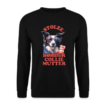 Dog Mom PROUD BORDER COLLIE MOM America - Unisex Sweatshirt - black - Front - Alina (178cm) & Michal (187cm)