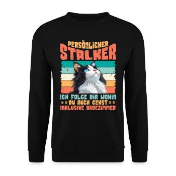 Turc Van PERSONAL STALKER JE TE SUIS Drôle - Sweat-shirt Unisexe - noir - Devant - Alina (178cm) & Michal (187cm)