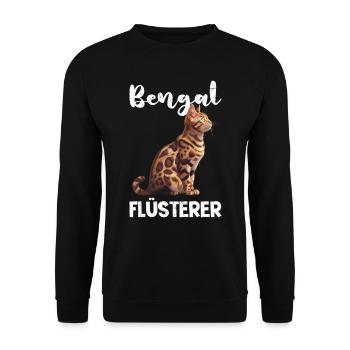 Cat Dad BENGAL CATS WHISPERER Funny - Unisex Sweatshirt - black - Front - Alina (178cm) & Michal (187cm)