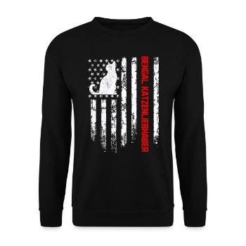 Bengal Cat Owner BENGAL CAT LOVER - Unisex Sweatshirt - black - Front - Alina (178cm) & Michal (187cm)