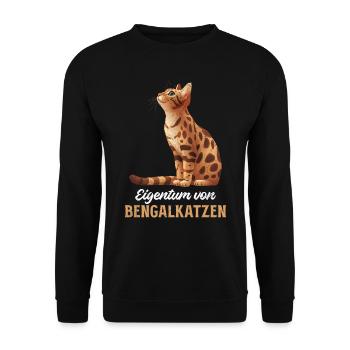 Propriétaires de chats PROPRIÉTÉ DE BENGAL CATS Funny - Sweat-shirt Unisexe - noir - Devant - Alina (178cm) & Michal (187cm)