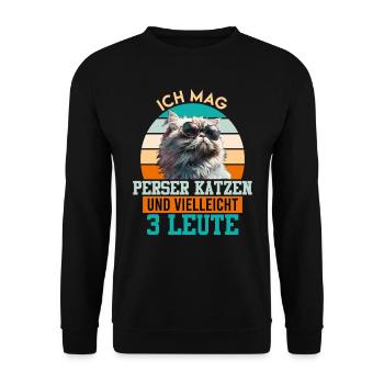 Propriétaires de chats J’AIME LES CHATS PERSANS ET 3 PERSONNES - Sweat-shirt Unisexe - noir - Devant - Alina (178cm) & Michal (187cm)