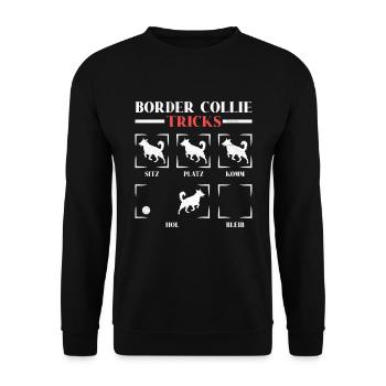 TOURS DE BORDER COLLIE Sture Chiens Border Collie - Sweat-shirt Unisexe - noir - Devant - Alina (178cm) & Michal (187cm)