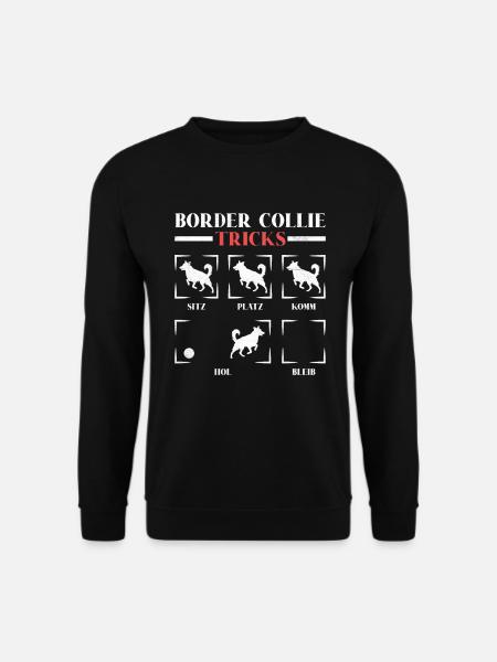 BORDER COLLIE TRICKS Sture Border Collie Hunde - Unisex Pullover - Schwarz