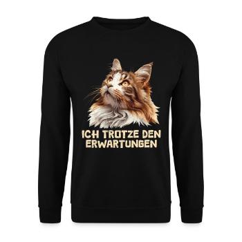 Maine Coon I DÉFIE LES ATTENTES DRÔLE - Sweat-shirt Unisexe - noir - Devant - Alina (178cm) & Michal (187cm)