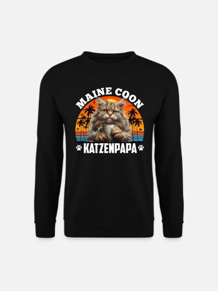 MAINE COON KATZENPAPA Vintage Maine Coon - Unisex Pullover - Schwarz