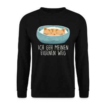 Siamese Cat I GO MY OWN WAY Fun - Unisex Sweatshirt - black - Front - Alina (178cm) & Michal (187cm)