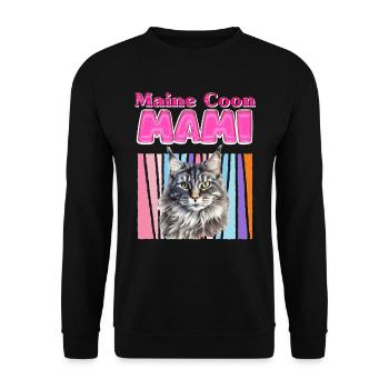 MAINE COON MAMA MAINE COON CAT MOM MAINE COON - Unisex Pullover - Schwarz - Vorne - Alina (178cm) & Michal (187cm)