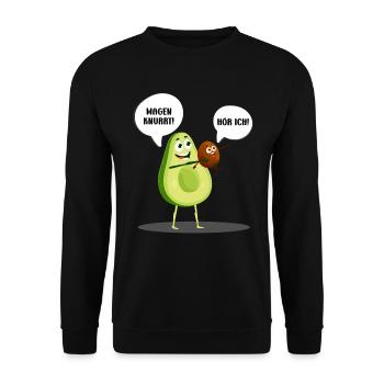 Pregnancy STOMACH GROWLS I HEAR! Fun - Unisex Sweatshirt - black - Front - Alina (178cm) & Michal (187cm)