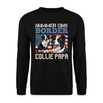 Border Collie NUMBER ONE BORDER COLLIE DAD - Unisex Sweatshirt - black - Front - Alina (178cm) & Michal (187cm)