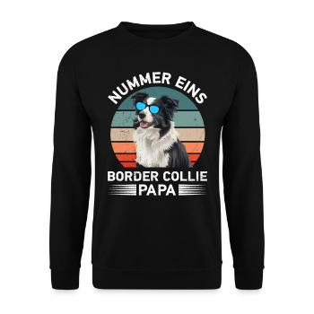 Border Collie NUMBER ONE BORDER COLLIE DAD - Unisex Sweatshirt - black - Front - Alina (178cm) & Michal (187cm)