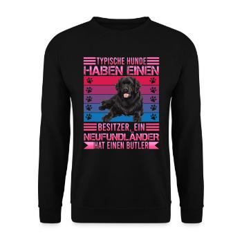 Newfie TYPICAL DOGS HAVE AN OWNER - Unisex Sweatshirt - black - Front - Alina (178cm) & Michal (187cm)