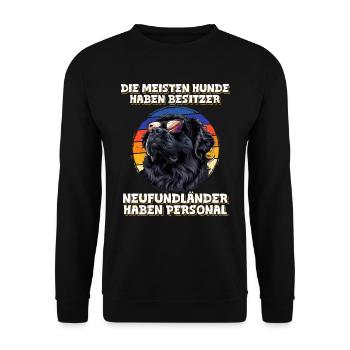 Newfie MOST DOGS HAVE OWNERS - Unisex Sweatshirt - black - Front - Alina (178cm) & Michal (187cm)
