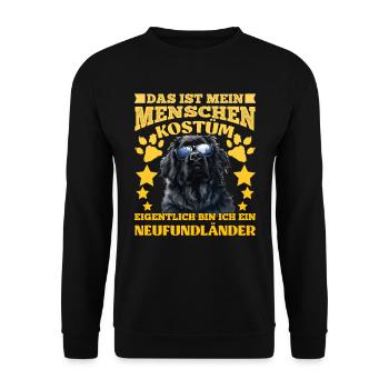 Newfie C’EST MON COSTUME HUMAIN JE SUIS UN - Sweat-shirt Unisexe - noir - Devant - Alina (178cm) & Michal (187cm)