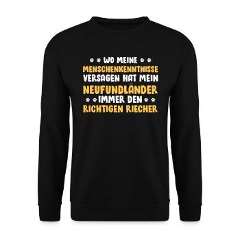 Newfie LÀ OÙ MES COMPÉTENCES HUMAINES ÉCHOUENT DRÔLE - Sweat-shirt Unisexe - noir - Devant - Alina (178cm) & Michal (187cm)