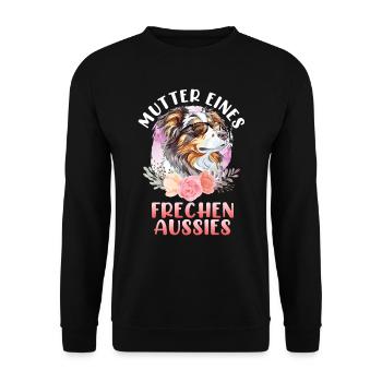 MÈRE D’UN BERGER AUSTRALIEN AUSTRALIEN EFFRONTÉ - Sweat-shirt Unisexe - noir - Devant - Alina (178cm) & Michal (187cm)