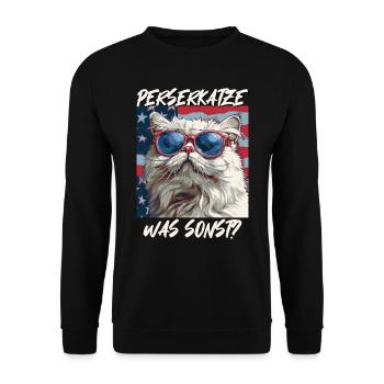CHAT PERSAN QUOI D’AUTRE ? Chats persans cool - Sweat-shirt Unisexe - noir - Devant - Alina (178cm) & Michal (187cm)
