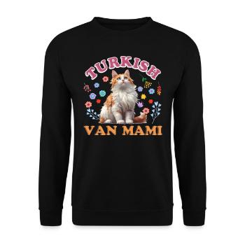 Katzenmama TURKISH VAN MAMI TURKISH VAN Mama - Unisex Pullover - Schwarz - Vorne - Alina (178cm) & Michal (187cm)