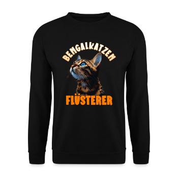 BENGALKATZEN FLÜSTERER Lustiges Bengalkatzen - Unisex Pullover - Schwarz - Vorne - Alina (178cm) & Michal (187cm)