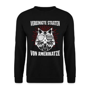 UNITED STATES OF AMERICATZE Funny USA - Unisex Sweatshirt - black - Front - Alina (178cm) & Michal (187cm)