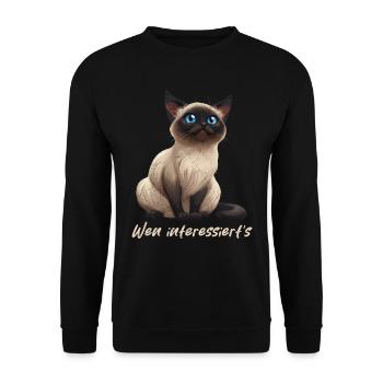 Amoureux des chats siamois QUI se soucie drôle - Sweat-shirt Unisexe - noir - Devant - Alina (178cm) & Michal (187cm)
