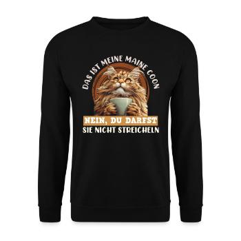 Propriétaires de chats NE CARESSEZ PAS MON MAINE COON - Sweat-shirt Unisexe - noir - Devant - Alina (178cm) & Michal (187cm)