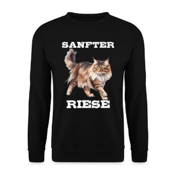 Maine Coon Chat Propriétaire GENTLE GIANT Drôle - Sweat-shirt Unisexe - noir - Devant - Alina (178cm) & Michal (187cm)