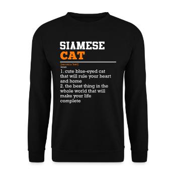 Siamkatzen Besitzer SIAMESE CAT Katzenpapa Siam - Unisex Pullover - Schwarz - Vorne - Alina (178cm) & Michal (187cm)