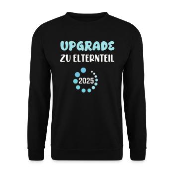 UPGRADE TO PARENT Pregnant Expectant Mothers - Unisex Sweatshirt - black - Front - Alina (178cm) & Michal (187cm)