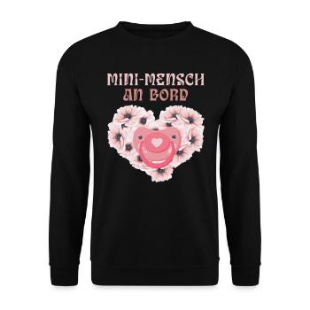 Baby Bump HUMAN ON BOARD Funny Pregnant - Unisex Sweatshirt - black - Front - Alina (178cm) & Michal (187cm)