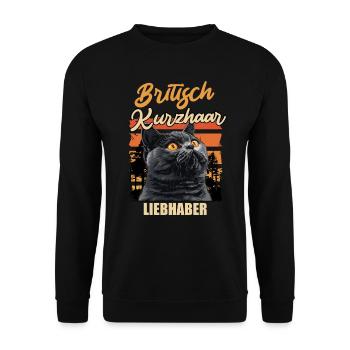 Britische Kurzhaar Besitzer BRITISCH KURZHAAR - Unisex Pullover - Schwarz - Vorne - Alina (178cm) & Michal (187cm)
