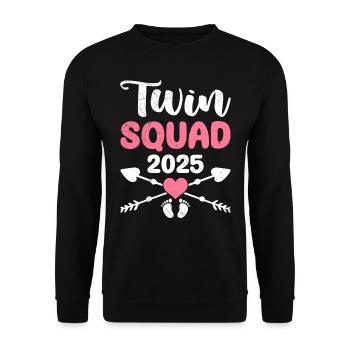 Twins in the Belly TWIN SQUAD 2025 Twin Mom - Unisex Sweatshirt - black - Front - Alina (178cm) & Michal (187cm)