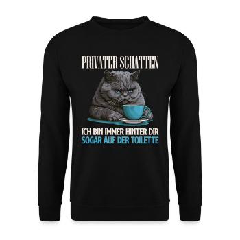British Shorthair PRIVATE SHADE Funny - Unisex Sweatshirt - black - Front - Alina (178cm) & Michal (187cm)