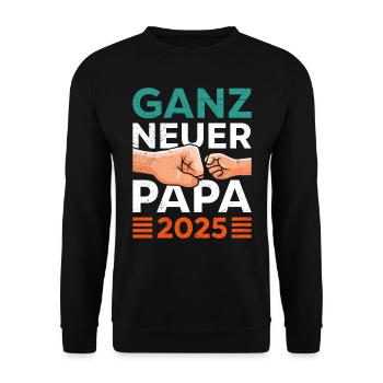 Soon Dad BRAND NEW DAD 2025 First Father's Day - Unisex Sweatshirt - black - Front - Alina (178cm) & Michal (187cm)